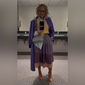 Women's Purple Trench Coat with Classic Tailoring